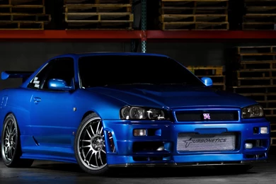 Download Wallpapers 3840x2160 Nissan Skyline, Gtr, R34, Blue, Front ...