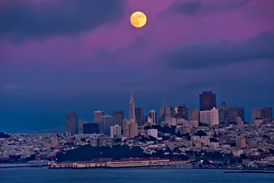 Full Moon Over San Francisco Wallpapers   Free Wide HD Wallpapers
