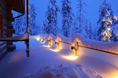 1920x1080 Winter House Lights Wallpapers