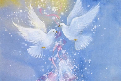 Rose And Doves Flying GIF