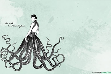 Be Odd, Be Beautiful” Octopus Lady Desktop Wallpapers ...