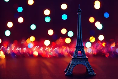 Eiffel Tower Paris Bokeh Text Wallpapers