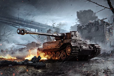 Wallpapers WoT Blitz – Tiger (P) In Urban Combat