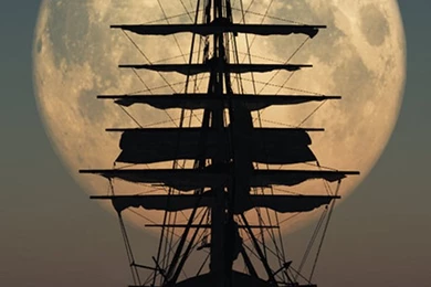 Pirate Ship Moon iPhone 5 Wallpapers (640x1136)