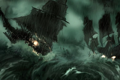 Paintings Rain Pirate Ship Storm Pirates Of The Caribbean Artwork ...