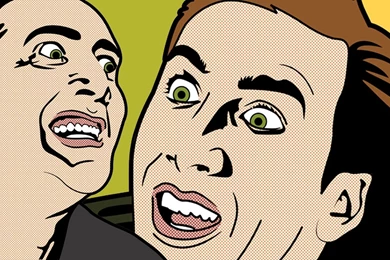 Green, Yellow, Meme, Nicolas Cage, Popart :: Wallpapers