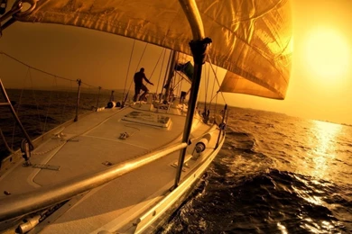 1366x768 Sailing Sunset Hd Wallpapers