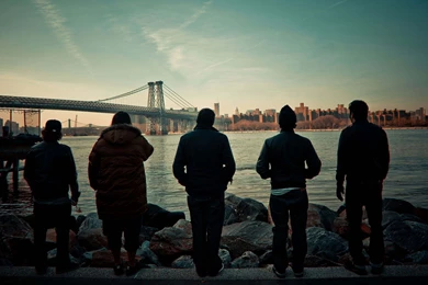 Download Wallpapers 1920x1080 Deftones, City, Bridge, Sunset, Sky ...