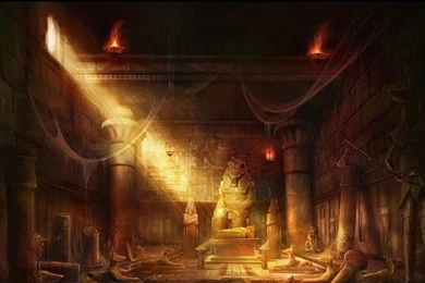 HDscreen: Egypt Fantasy Art Ruins Statues Sunlight Desktop Bakcgrounds