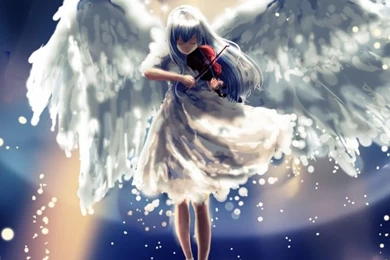 Anime iPhone wallpapers For iPhone 6 750x1334 angel_flying_sky_beautiful.jpg