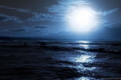 Download 1024x600 Deep Blue Water In Evening Wallpapers