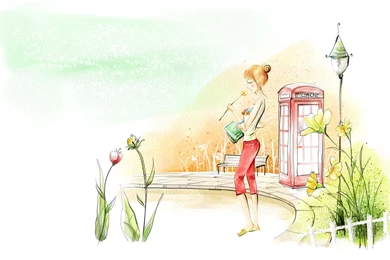 Art Drawing : Romantic Scene Of The Seasons 1920x1200 Wallpapers 8 ...