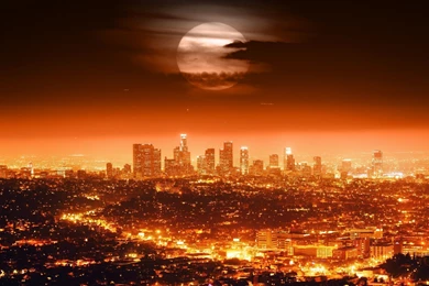 Los Angeles Skyline At Night California Wallpapers   2560x1600 ...