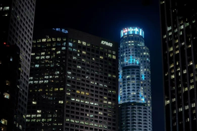 Los Angeles LA Buildings Skyscrapers Night Wallpapers