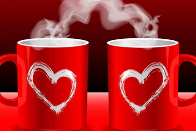 Red Heart Love Cup Desktop Backgrounds 1920x1440 For 17/19 Inch ...