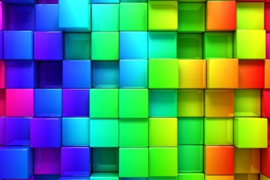 Download Wallpapers 2048x2048 Blocks, Rainbow, 3d Graphics ...