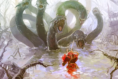 Hydra, Fantasy Art, Armor, Artwork, Warriors, Swamp :: Wallpapers