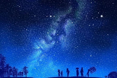 Star Night Anime Girls Wallpapers