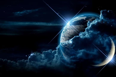 Wallpapers Star Sky Land Clouds Night Wag 2560x1440