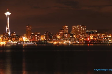 Seattle Skyline At Night Wallpapers 167351