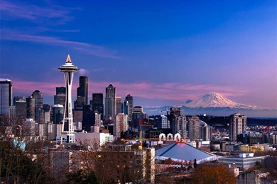 Seattle Skyline With Mount Rainier By LarryGorlin On DeviantArt