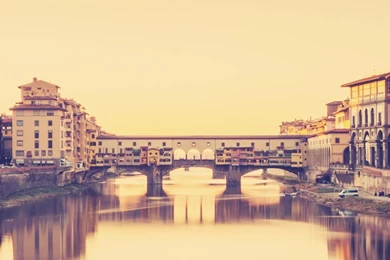 Download Wallpapers 3840x1200 Ponte Vecchio, Florence, Italy, River ...
