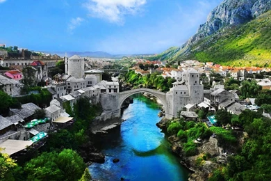 Download Wallpapers 1920x1080 Bosnia And Herzegovina, Mostar Old ...
