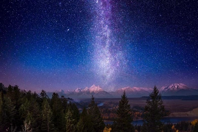 Milky Way Over Grand Teton   (