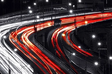 White And Red Car Lights Exposure iPhone 5 Wallpapers