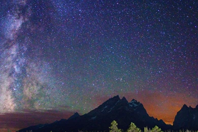 Download Wallpapers 3840x1200 Milky Way, Stars, Mountains, Field ...
