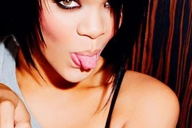 Download Wallpapers 640x960 Rihanna, Tongue, Finger, Shoulder, Look ...