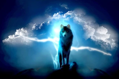 Blue Wolf Art Desktop Backgrounds HD 1920x1080