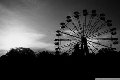 Ferris Wheel In Black And White HD Desktop Wallpapers : High ...