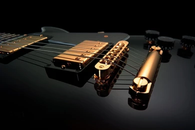 Black And Gold Guitars Music Wallpapers