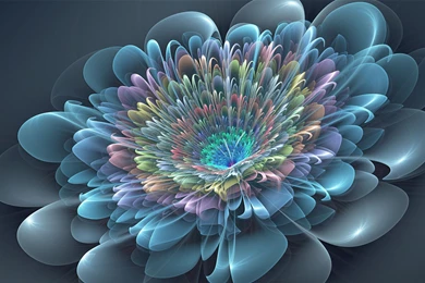 Download Wallpapers 3840x2400 Flower, Petals, Fractal, Backgrounds ...