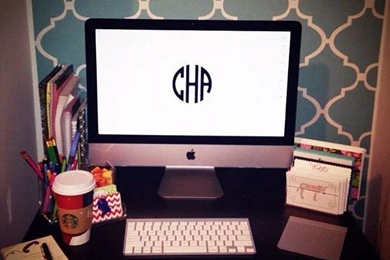 College Prep: DIY Monogram Desktop Wallpapers