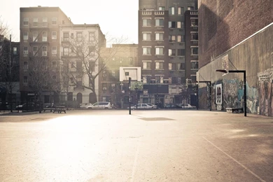 Basketball Court Wall Building Hd Wallpapers