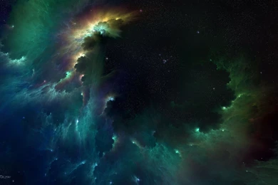 Full HD Wallpapers + Space, Stars, Nebulae, Green, Blue, Gabriel