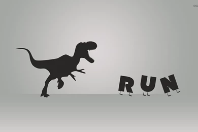 Running From The Dinosaur Wallpapers   Vector Wallpapers