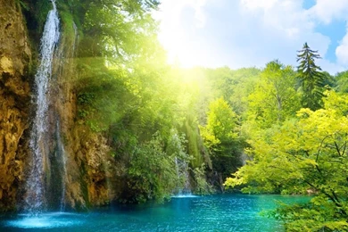 Sunny Waterfalls 1280 X 720 Wallpapers