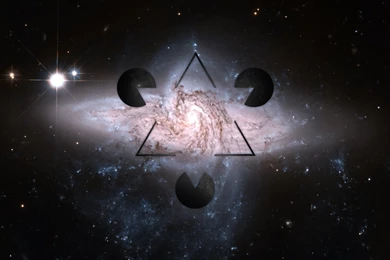 Triangle, Space, Spiral Galaxy, Abstract Wallpapers HD