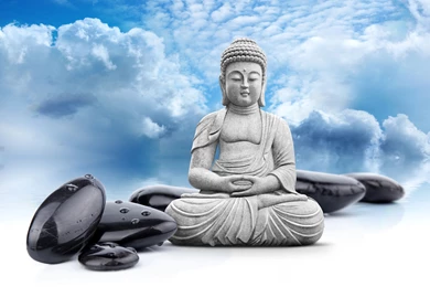 Meditation, Pure, Buddaha, Statue, Stones, Blue Sky, Wallpapers