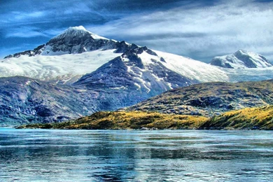 Water Chile Blue Mountains Ocean Landscapes Nature Snow White ...