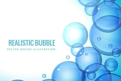 Realistic Bubbles Backgrounds In Blue Tones Vector