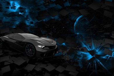 Rendering, 3d, Milky Way, Square, Car, Dark, Cubes, Wallpapers Hd