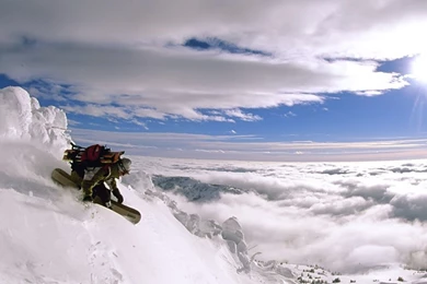 Download Wallpapers 3840x2160 Top, Snowboard, Descent, Sky, Extreme ...