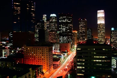 Los Angeles At Night From Space   Wallpaper.