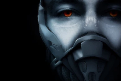 1366x768 Eyes, Face, Cyborg, Mask, Crysis Wallpapers And Pictures 1536
