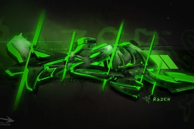 Razer Overclocking Wallpapers 3d Graffiti   Graffiti Technica