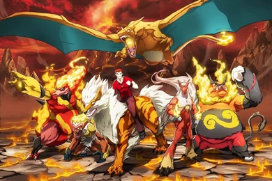 Nintendo, Pokemon, Mountains, Landscapes, Fire, Lava, Blaziken ...